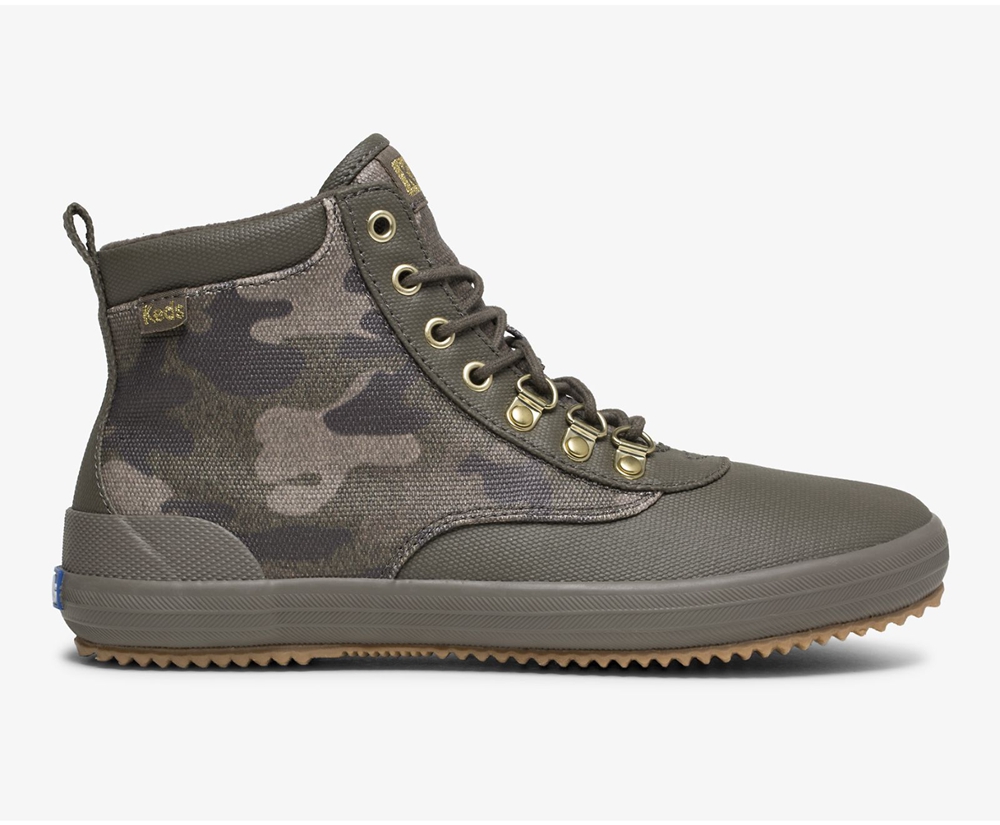 Keds Womens Boots Olive - Scout II Water-Resistant Camo Canvas w/ Thinsulate™ - 951VRODSF